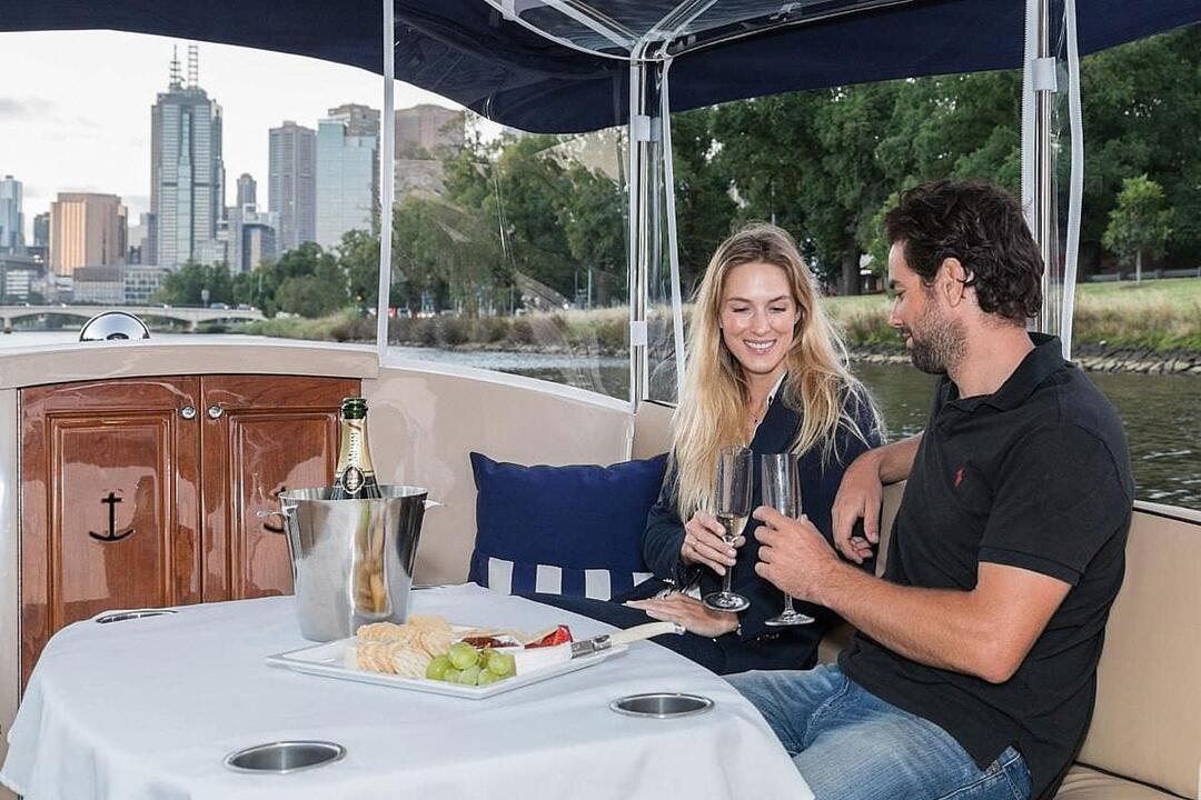 Private Boat Hire for Two with Wine and Cheese - Gift Voucher or Instant Booking - Melbourne VIC